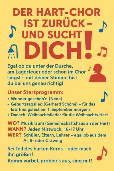 Der Hart-Chor ist zurück und sucht DICH! (Michala G.)